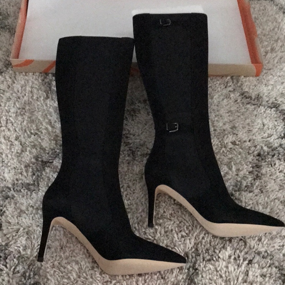 VIA SPIGA BLack Suede Boots 8.5 - Picture 3 of 4